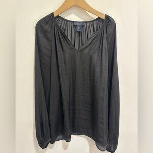 Rachel Zoe Elegant Black Blouse Puff Sleeves